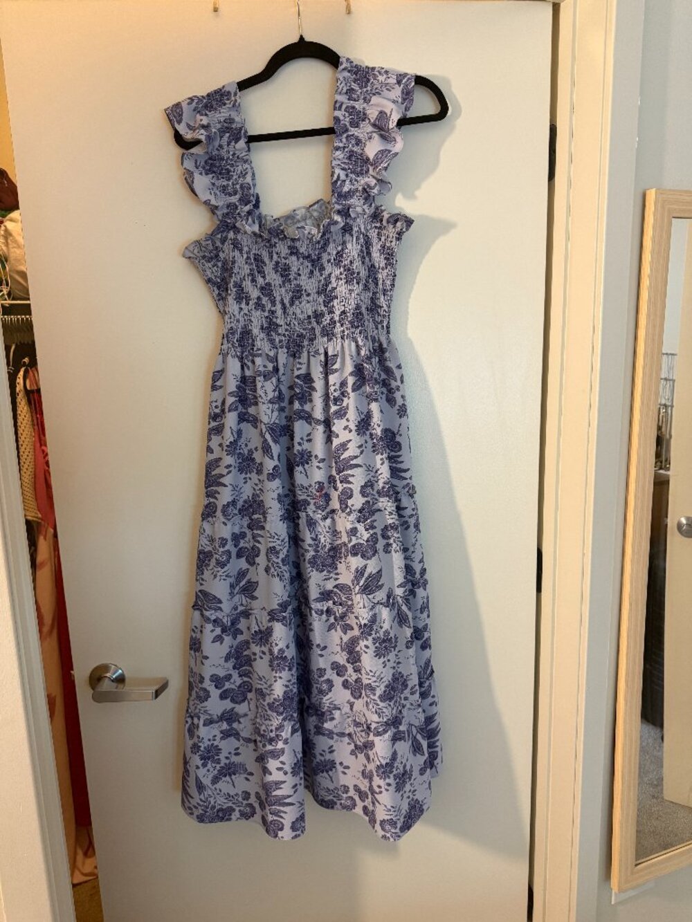 Hill House smocked purple midi dress - size L